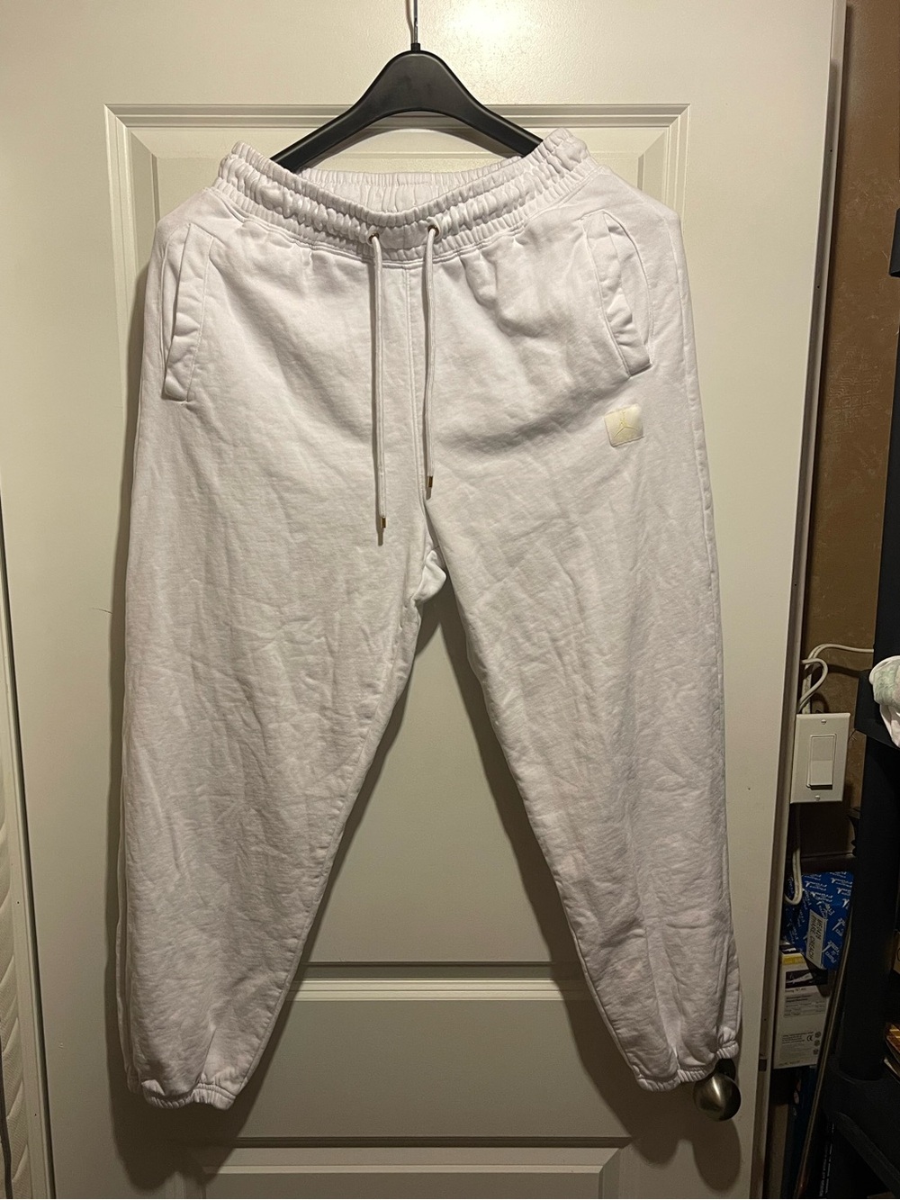 White jordan flight sweatpants size medium